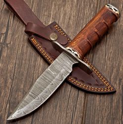 Handmade Hunting Knife with Leather Sheath - Ideal for Skinning, Camping, and Outdoor - EDC Fixed Blade Bushcraft Knife