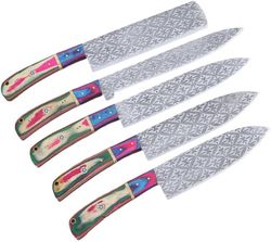 5 Piece Knife Set with Leather Pouch Professional Kitchen Chef knives Christmas Gift, Anniversary Gift, Birthday Gift