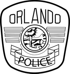 Orlando Florida Police Department patch vector file Black white vector outline or line art file