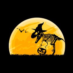 Funny Dinosaur Skeletons Halloween Svg Happy Halloween Vector Svg, Halloween Dinosaur Gift For Halloween Day Svg, Silhou