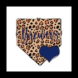 Milwaukee Brewers Shirt Svg Love Milwaukee Map Leopard Baseball Vector, Gift For MLB Svg Diy Craft Svg File For Cricut,