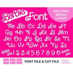 Retro Barbi Font Letters 1970s 1980s Curls Babe Doll includes bonus logos | SVG OTF TTF Clipart Digital -WolfpackBundle