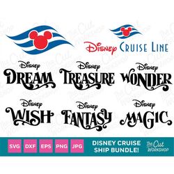 mouse cruise ship names logo bundle - treasure fantasy dream wish wonder magic | svg clipart digital - sequoiamill
