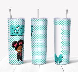 boss baby african american girl turquoise 20oz tumbler, boss baby afro clipart, girl baby afro png, instant download