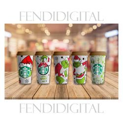 Merry Grinchmas Starbucks Svg, Grinch Bundle Svg, Christmas Svg, Full Wrap For Starbucks Venti Cold Cup 24oz, SVG File