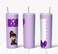 boss baby girl purple tumbler design, 20 oz skinny tumbler design, sublimation image, tumbler wrap, boss baby png