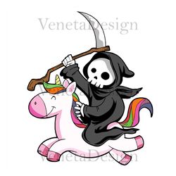 Unicorn With Death SVG, Halloween SVG, Unicorn SVG, Death SVG