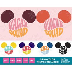 Vacay Squad Mouse Ears Vacation | SVG Clipart Images Instant Digital Download Sublimation Cut File Png Dxf Eps Jpg