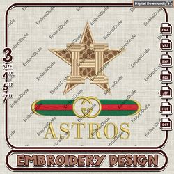 MLB Houston Astros Gucci Embroidery Design, MLB Team Embroidery Files, MLB Astros Machine Embroidery, MLB Design
