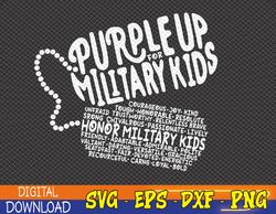 Purple up for Military Kids Month of the Military Child Svg, Eps, Png, Dxf, Digital Download