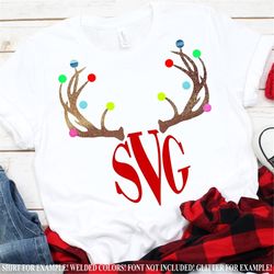 Reindeer Monogram,Christmas svg,Christmas Decal,Antler Monogram SVG, Christmas Svg Design, Christmas Cut Files, cricut s
