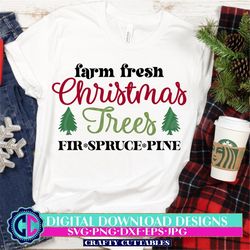 Farm Fresh Christmas Trees SVG, Christmas Design, Farmhouse Christmas File, Tree Farm EPS, Christmas Truck Cut File, Hol