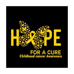 hope for cure childhood cancer awareness svg childhood cancer awareness vector svg, fight gift for childhood cancer wari