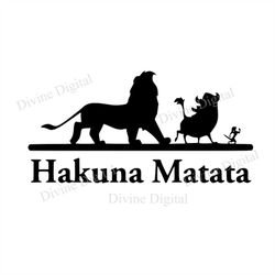 Hakuna Matata Lion King SVG Design for Vinyl Cutting Machines Silhouette Cricut Brother Scan N Cut