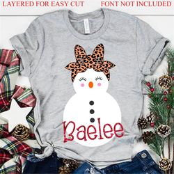 Girlie snowman svg,cheetah print svg, snowman svg,Christmas svg,Christmas svg designs, Christmas cut file, svg for cricu