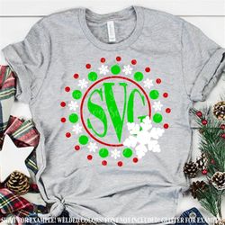 monogram snowflake svg, Monogram svg,Christmas Shirt svg,circle monogram svg, Christmas Svg Design, Christmas Cut Files,