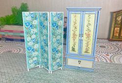Dollhouse screen in 1:12 scale. Puppet miniature. Dollhouse accessories.