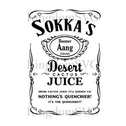 Sokka's Boomer Aang Squad Desert Cactus Juice SVG PNG EPS DXF Cutting File Cricut File Silhouette Art