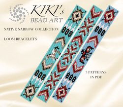 Loom bracelet patterns Bead loom pattern Native collection, horse bird star ethnic inspired narrow LOOM patterns in PDF