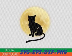 Cat Silhouette Harvest Moon Fall October Halloween Autumn Pullover Hoodie SVG, png, epf, dxf, Digital, Dowload File
