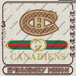 NHL Montreal Canadiens Gucci Embroidery Design, NHL Team Embroidery Files, NHL Canadiens Embroidery, Instand Download