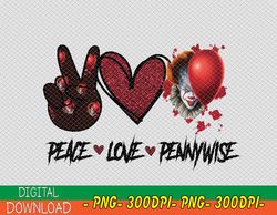 Peace Love Pennywise PNG, Pennywise, Peace Love, Horror Character, Sublimated Printing/INSTANT DOWNLOAD/Png Printable