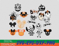 Halloween Disney svg, 30 Designs, BUNDLE Disney, Mickey Minnie svg, Pumpkin svg, Halloween Bundle svg, SVG for Cricut