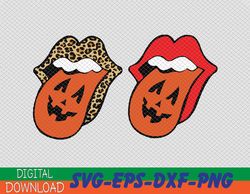 Lips with Tongue Out Pumkin Halloween svg, Halloween svg, Leopard Tongue Png,Kiss Lips svgKiss svg png dxf