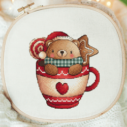 bear cross stitch pattern pdf cup cross stitch instant download animal counted cross stitch cute teddy bear cross stitch