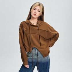 New design sense hooded sweater women's autumn loose short top
