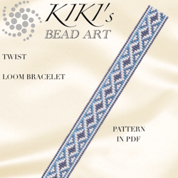 Loom bracelet pattern Twist geometric inspired Bead LOOM bracelet pattern in PDF - instant download