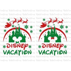 Bundle Christmas Family Vacation Svg Png, Santa Sleigh Svg, Magic Kingdom Xmas Svg, Snowflakes Svg, Holiday Season Svg