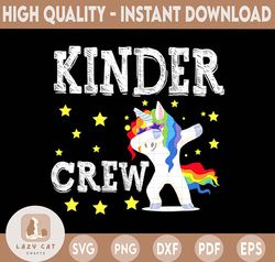 Kinder Crew Unicorn Fun Kindergarten Squad PNG digital download sublimation
