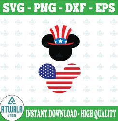 Fourth Of July SVG, Micky Mouse Flag SVG, Minnie Mouse Flag Svg, Patriotic Svg, America Svg, SVG files, Cricut and Silho