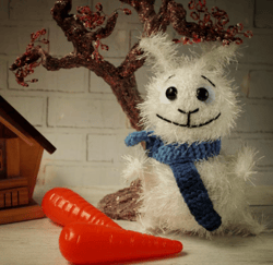 fluffy bunny crocheted  crochet animal amigurumi toy