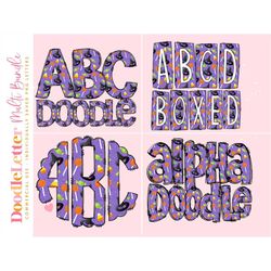Halloween Candy 2 Mega Doodle Letter Bundle, Alphabet Set, Clip Art Letters, Doodle Monogram Bundles PNG