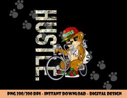 Hustle Teddy on Low Rider Hip Hop Birthday Christmas Gift png, sublimation copy