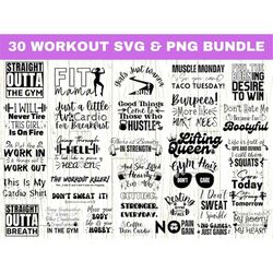 Workout SVG Bundle, Fitness svg, Gym svg, Funny Workout svg, Workout Shirt svg, Gym Quotes svg, Hustle svg, Workout Wome