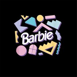 Barbi Logo Pastel 80's Shapes PNG File Instant Download