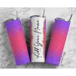 Pink And Purple Ombre, Ombre Design, Gradient Pink Add Your Own Name, 20oz Sublimation Tumbler Designs, Skinny Tumbler W