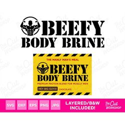 Beefy Body Brine Protein Muscles Bodybuilding Ken Barbi Kendom | SVG PNG Clipart Digital Download Sublimation Cricut Cut