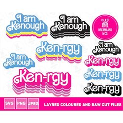 I am Kenough Kenn is Enough Logo Ken-rgy Babe Doll Design Bundle Retro | SVG PNG Clipart Digital Download Sublimation Cr