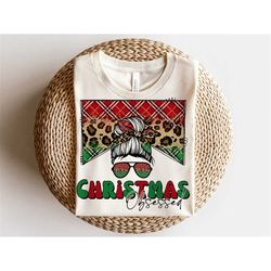 Christmas Mama Sublimation Design, Country Mama, Sublimation Designs, Christmas Obsessed Retro Mom Bun, Messy Bun PNG, M