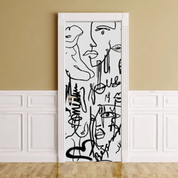 Art Door Sticker Vinyl Door Decor Peel and stick door wallpaper