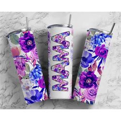 Purple Flower Seamless Mama Mini Bundle, 12 oz sippy cup, 20 oz tumbler, mama and me png, mini sippy cup, Mom Daughter S