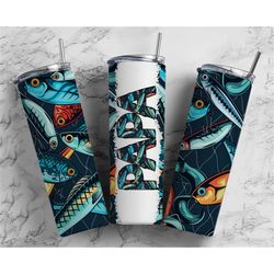 fishing lure papa sublimation tumbler designs fathers day - dad 20oz skinny tumbler wraps templates - png