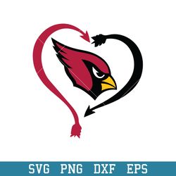 Arizona Cardinals Football Heart Logo Svg, Arizona Cardinals Svg, NFL Svg, Png Dxf Eps Digital File