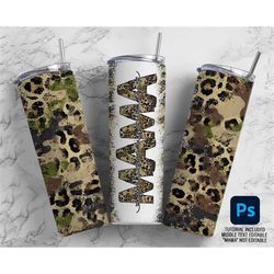 camo army editable kids names mom tumbler wrap, edit in photoshop tutorial included, mom sublimation 20oz tumbler design