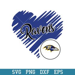 Baltimore Ravens Heart Logo Svg, Baltimore Ravens Svg, NFL Svg, Png Dxf Eps Digital File
