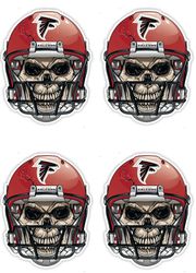 qty of 4 full color 2 inch atlanta falcons skull vinyl decal sticker